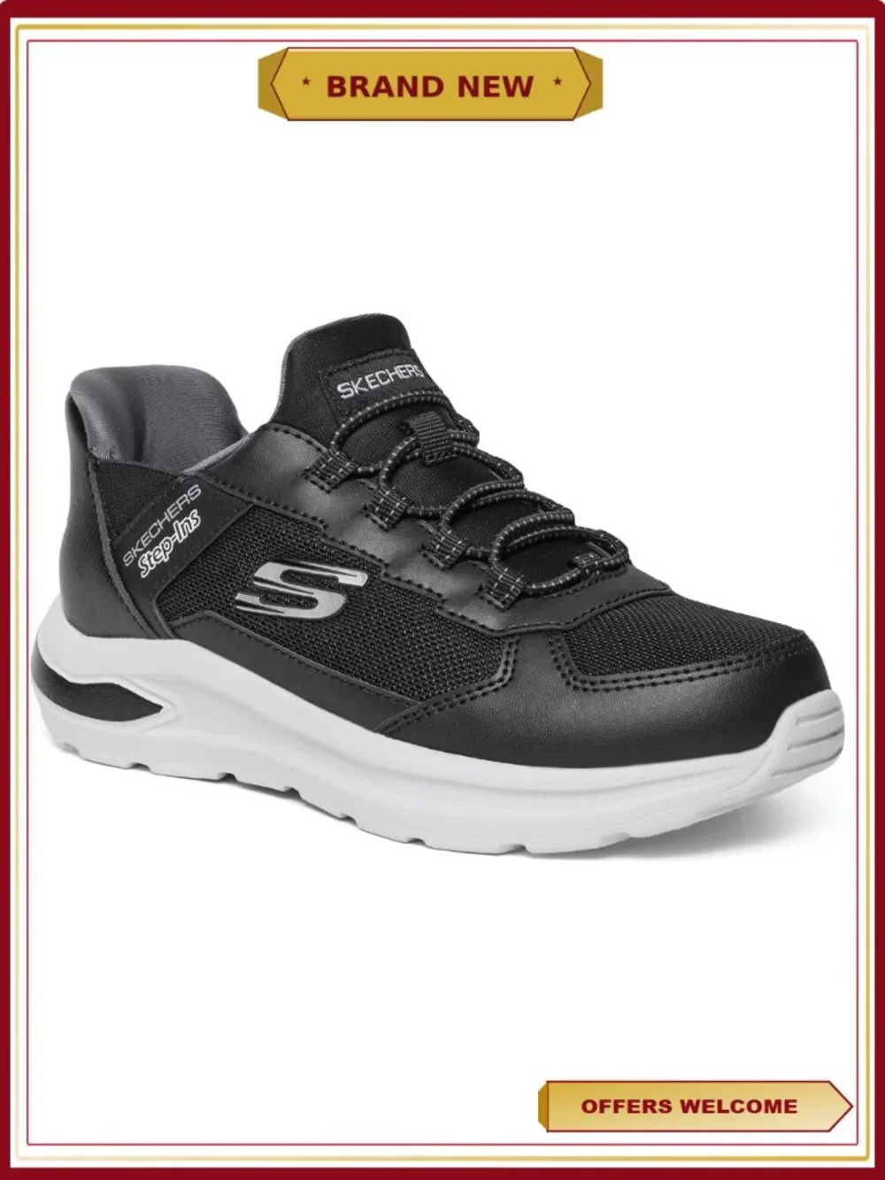 Boys Hands Free Step-Ins Slip-On Sneakers with Memory Foam, Mesh & Synthetic